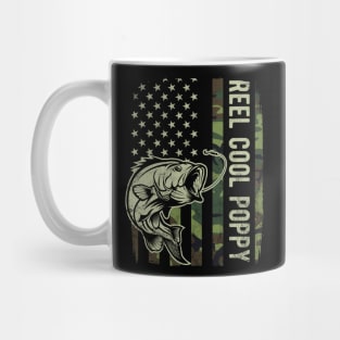 Reel Cool Poppy Camouflage American Flag Fathers Day Gift Mug